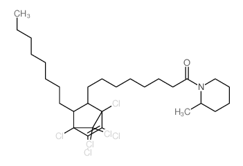 Piperidine,1-[8-(1,4,5,6,7,7-hexachloro-3-octylbicyclo[2.2.1]hept-5-en-2-yl)-1-oxooctyl]-2-methyl-(9CI) Structure