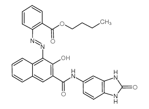 Butyl 2-[[3-[[(2,3-dihydro-2-oxo-1H-benzimidazol-5-yl)amino]carbonyl]-2-hydroxy-1-naphthyl]azo]benzoate structure