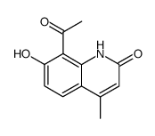 8-acetyl-7-hydroxy-4-methylquinolin-2-one Structure