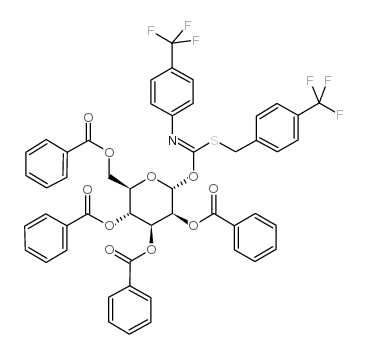 2,3,4,6-Tetra-O-benzoyl-α-D-glucopyranosyl p-Trifluoromethylbenzylthio-N-(p-trifluoromethylphenyl)formimidate Structure