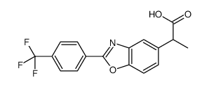 α-Methyl-2-[4-(trifluoromethyl)phenyl]-5-benzoxazoleacetic acid Structure