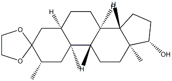 17β-Hydroxy-2β-methyl-5β-androstan-3-one ethylene acetal Structure