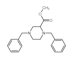 1,4-bis-(Phenylmethyl)-2-piperazinecarboxylic acid methyl ester Structure