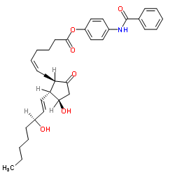 Prostaglandin E2 p-benzamidophenyl ester结构式