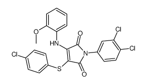 3-(4-chlorophenyl)sulfanyl-1-(3,4-dichlorophenyl)-4-(2-methoxyanilino)pyrrole-2,5-dione Structure