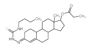 Estr-4-en-3-one,17-(1-oxopropoxy)-, 3-[[(butylamino)thioxomethyl]hydrazone], (17b)- (9CI)结构式