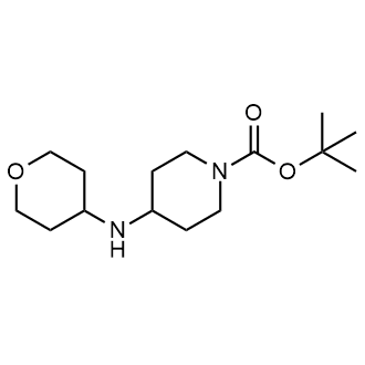4-((四氢-2H-吡喃-4-基)氨基)哌啶-1-羧酸叔丁酯结构式