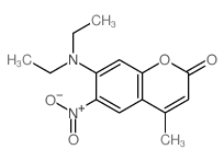 7-diethylamino-4-methyl-6-nitro-chromen-2-one结构式