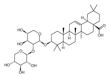 oleanolic acid 3-O-β-D-xylopyranosyl-(1->2)-α-L-arabinopyranoside结构式