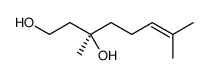 (3R)-3,7-dimethyloct-6-ene-1,3-diol结构式