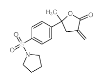 5-methyl-3-methylidene-5-(4-pyrrolidin-1-ylsulfonylphenyl)oxolan-2-one结构式