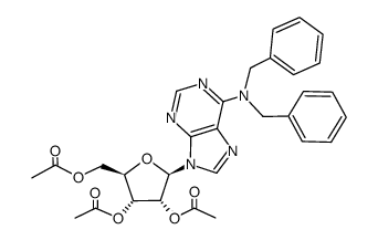 N6,N6-Dibenzyl-2',3',5'-tri-O-acetyladenosine结构式
