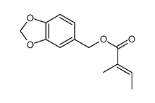 1,3-benzodioxol-5-ylmethyl 2-methylbut-2-enoate结构式