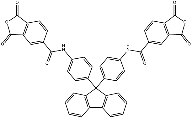 N,N'-(9H-氟-9-亚烯基-4,1-亚苯基)双[1,3-二氢-1,3-二氧代-5-异苯并呋喃甲酰胺]结构式