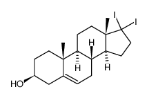 17,17-diiodo-3β-hydroxy-5-androstene结构式