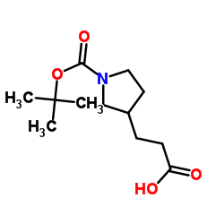 3-(1-(叔丁氧羰基)吡咯烷-3-基)丙酸结构式