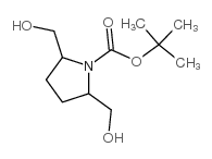 2,5-双(羟甲基)吡咯烷-1-羧酸叔丁酯结构式