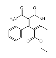3-carbamoyl-4-phenyl-5-ethoxycarbonyl-6-methylpyridin-2-one结构式