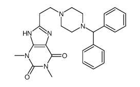 8-[2-(4-benzhydrylpiperazin-1-yl)ethyl]-1,3-dimethyl-7H-purine-2,6-dione结构式