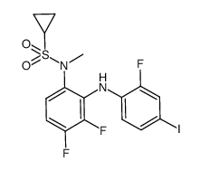 N-(3,4-difluoro-2-(2-fluoro-4-iodophenylamino)phenyl)-N-methyl cyclopropane sulfonamide Structure
