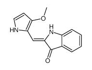 (2E)-2-[(3-methoxy-1H-pyrrol-2-yl)methylidene]-1H-indol-3-one结构式