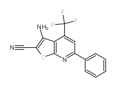 3-amino-6-phenyl-4-(trifluoromethyl)thieno[2,3-b]pyridine-2-carbonitrile Structure