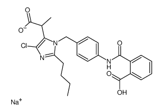 sodium,2-[2-butyl-3-[[4-[(2-carboxybenzoyl)amino]phenyl]methyl]-5-chloroimidazol-4-yl]propanoate结构式