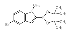 5-溴-1-甲基吲哚-2-硼酸频那醇酯结构式