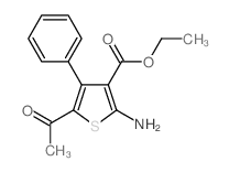 3-thiophenecarboxylic acid, 5-acetyl-2-amino-4-phenyl-, et Structure