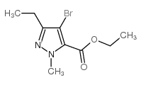 4-溴-3-乙基-1-甲基-1H-吡唑-5-羧酸乙酯结构式