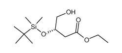3(S)-(tert-butyl-dimethyl-silanyloxy)-4-hydroxy-butyric acid ethyl ester结构式
