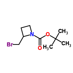 2-(溴甲基)氮杂环丁烷-1-羧酸叔丁酯结构式
