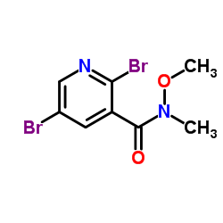 2,5-Dibromo-N-methoxy-N-methylpyridine-3-carboxamide Structure
