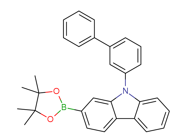 9-([1,1'-biphenyl]-3-yl)-2-(4,4,5,5-tetramethyl-1,3,2-dioxaborolan-2-yl)-9H-carbazole Structure