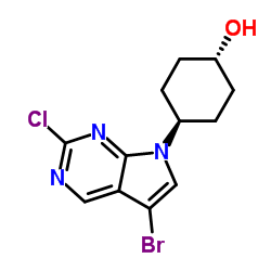 trans-4-{5-bromo-2-chloro-7H-pyrrolo[2,3-d]pyrimidin-7-yl}cyclohexan-1-ol Structure