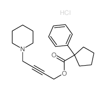 Cyclopentanecarboxylic acid, 1-phenyl-, 4-piperidino-2-butynyl ester, hydrochloride Structure