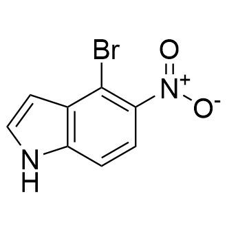 4-溴-5-硝基-1H-吲哚结构式