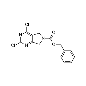 2,4-二氯-5,7-二氢-6H-吡咯并[3,4-d]嘧啶-6-羧酸苄酯结构式