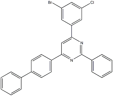 Pyrimidine, 4-[1,1'-biphenyl]-4-yl-6-(3-bromo-5-chlorophenyl)-2-phenyl- Structure