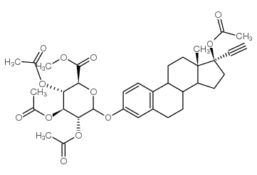 乙炔雌二醇17-乙酸酯3-(2',3',4'-Tri-O-乙酰基)-β-D-葡萄糖醛酸甲酯结构式