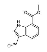 3-醛基-1H-吲哚-7-羧酸甲酯结构式
