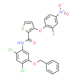 N-[5-(Benzyloxy)-2,4-dichlorophenyl]-3-(2-fluoro-4-nitrophenoxy)-2-thiophenecarboxamide结构式