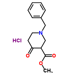 1-苄基-3-甲氧羰基-4-哌啶酮盐酸盐结构式