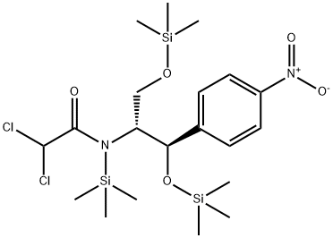 Acetamide, 2,2-dichloro-N-[2-(4-nitrophenyl)-2-[(trimethylsilyl)oxy]-1-[[(trimethylsilyl)oxy]methyl]ethyl]-N-(trimethylsilyl)-, [R-(R*,R*)]- Structure