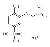 Methanesulfinic acid,1-[(5-arsonoyl-2-hydroxyphenyl)amino]-, sodium salt (1:2) Structure