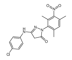 5-(4-chloro-anilino)-2-(2,4,6-trimethyl-3-nitro-phenyl)-1,2-dihydro-pyrazol-3-one结构式