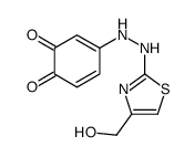 4-[2-[4-(hydroxymethyl)-1,3-thiazol-2-yl]hydrazinyl]cyclohexa-3,5-diene-1,2-dione结构式