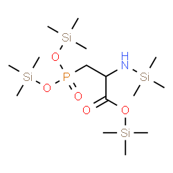 3-[Bis(trimethylsiloxy)phosphinyl]-2-[(trimethylsilyl)amino]propanoic acid trimethylsilyl ester结构式