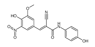 (Z)-2-cyano-3-(4-hydroxy-3-methoxy-5-nitrophenyl)-N-(4-hydroxyphenyl)prop-2-enamide结构式
