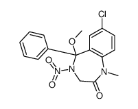 7-chloro-5-methoxy-1-methyl-4-nitro-5-phenyl-3H-1,4-benzodiazepin-2-one结构式